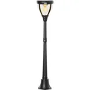 Solar Garten Laterne Gartenlampe Wegleuchte mit 31 LED 150 Lumen 3000K Aluminium gehärtetes Glas Schwarz 26 x 26 x 130 c