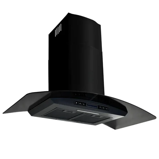 "Wandhaube 756 m³/h 90 cm Edelstahl schwarz image"