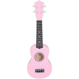 Ukulele string instrument for beginners, nylon strings, birchwood, pink, 53 x 17,5 x 6,2 cm