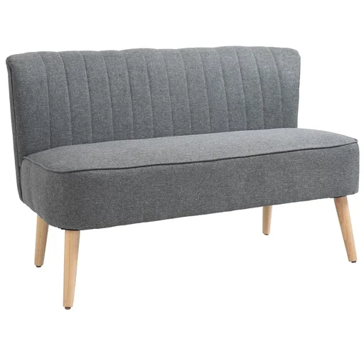 "2-Sitzer Stoffsofa Polstersofa Sitzmöbel Loungesofa Holz Schaumstoff Hellgrau 117 x 56,5 x 77 cm image"