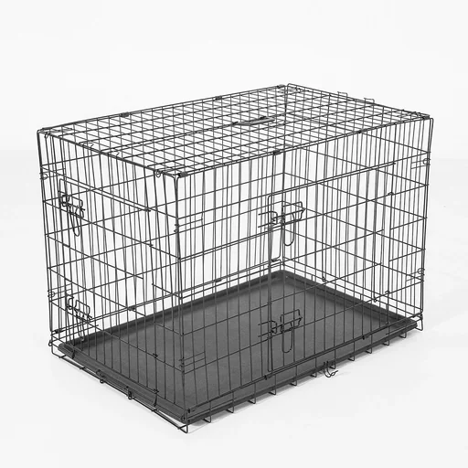 "Hunde Transportkäfig Transportbox Drahtkäfig Hundebox Käfig Schwarz L image"