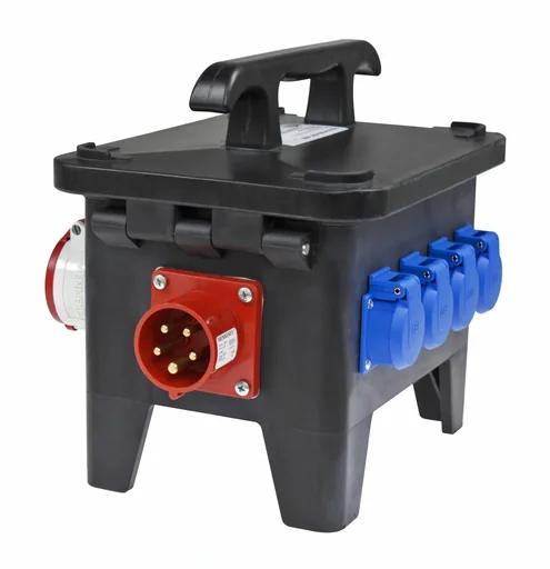"Baustellenstromverteiler M1 Anschluss CEE 400V, 16A, 4 Steckdosen 230V, 2 CEE-Steckdosen 400V, 16A, 5-polig image"