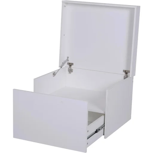 "Schuhschrank Schuhregal Schuhbank mit Schublade und Klappe Holz Weiß 70 x 60 x 42 cm image"