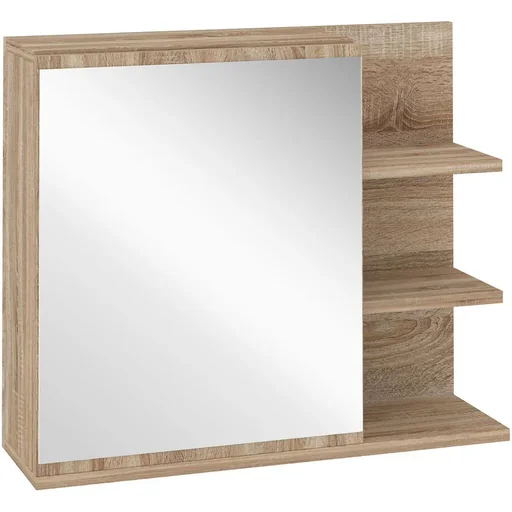 "Badezimmerschrank mit Spiegel - Holzoptik - 60 x 18 x 50 cm image"