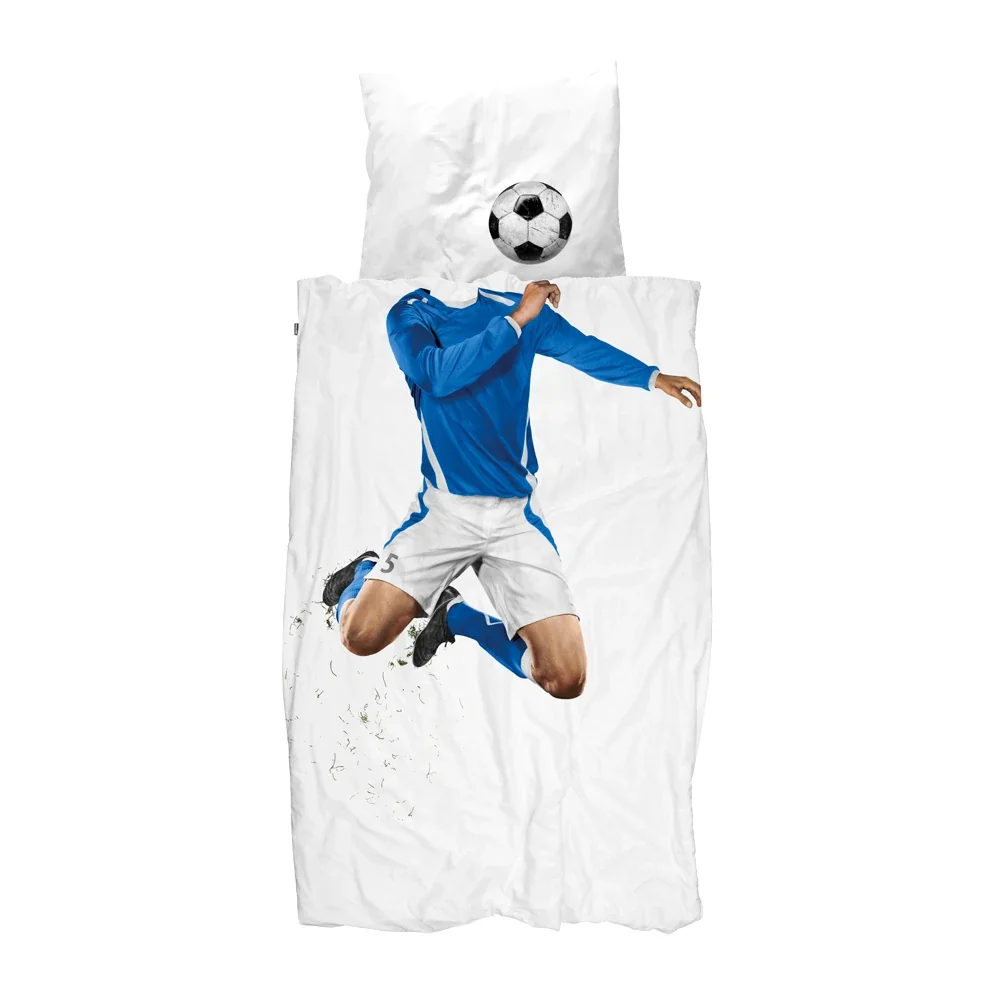 "Snurk Bettwäsche Fußballer blau 135 x 200 image"