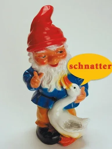 Zwerg mit Gans mit Bewegungsmelder, schnatternd, 32 cm