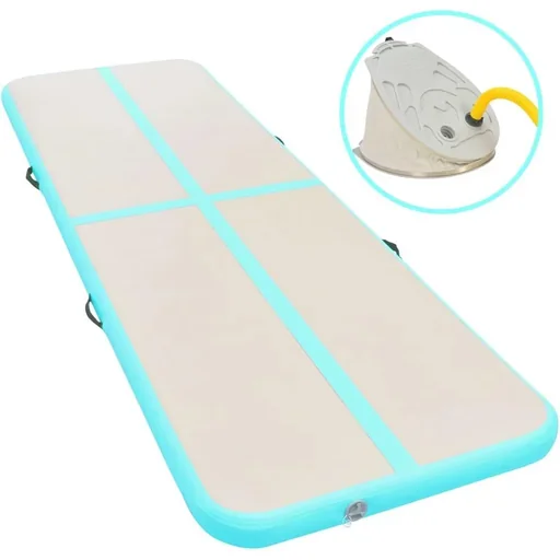 "Gymnastikmatte mit Pumpe aufblasbar 300x100x10 cm PVC grün image"