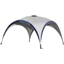 Garten Pavillon Pergola Partyzelt Sonnenschutz wetterfest Polyester Cremeweiß + Blau 4 x 4 x 2,5 m