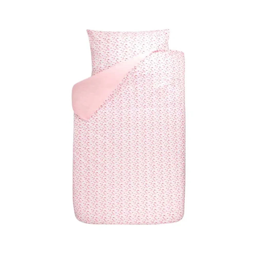 Bink Kinderbettwäsche Octo Tintenfisch & Fische rosa rot 100 x 135