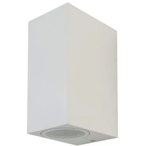 "- Außenleuchte - 2 Leuchten - Wandleuchte - Rechteck - GU10 - IP44 - Weiß image"