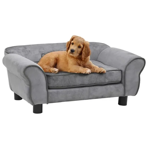 "Hundebank 72x45x30 cm Plüsch grau image"
