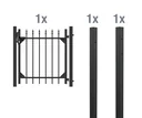 Einzeltorset Chaussee, zum Einbetonieren, matt-schwarz, Höhe 100 cm, Breite 1 m