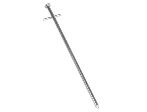 "Zeltheringe aus verzinktem Stahl mit Nagelkopf und Quernagel 23cm, 6 mm, 10 Stück image"