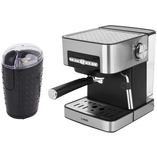"Kolbenmaschine mit elektrischer Kaffeemühle - Mit Milchaufschäumer image"