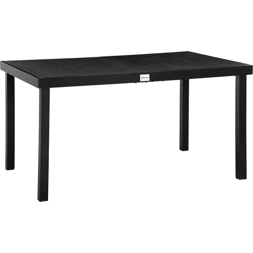"Gartentisch für 6 Personen Aluminium schwarz 140cm x 90 cm x 74 cm image"