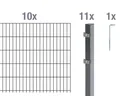 Doppelstabmattenzaun Komplettset, anthrazit, Höhe 160 cm, Länge 20 m