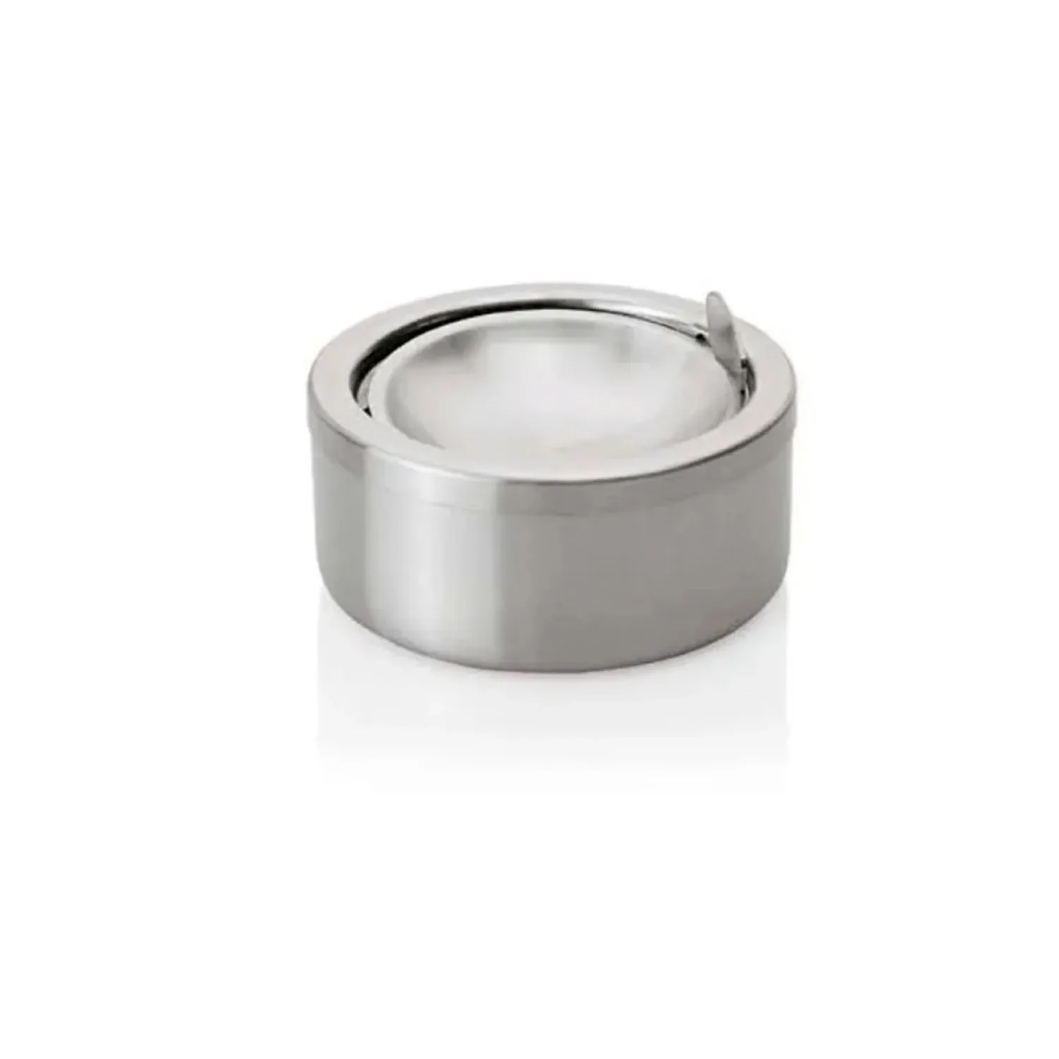 Aschenbecher Windaschenbecher Edelstahl mit Deckel 11,5 cm