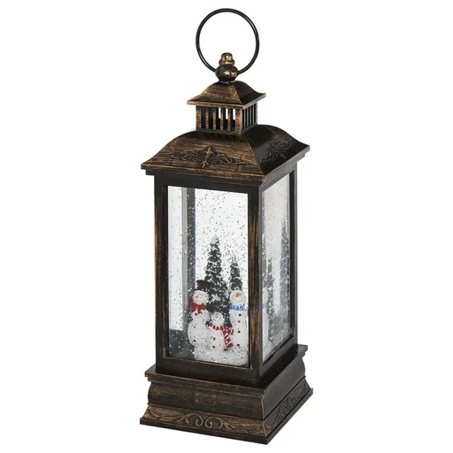 "Weihnachten Schneelaterne mit Santa Musik Licht Schnee, Glaskugellaterne, 6h Timer, Metall 10,4 x 10,4 x 27,5 cm image"
