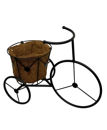 "Schwarzer Pflanzenständer im Fahrrad-Design image"