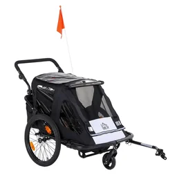 Kinderanhänger Fahrradanhänger mit Aufbewahrungstasche Kinderwagen mit Mesh-Tür 