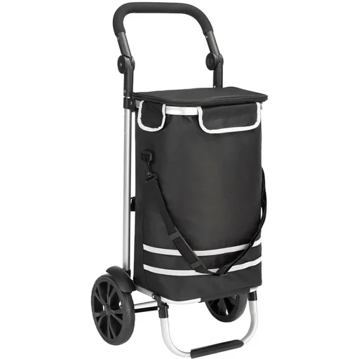 "Einkaufswagen Max 25kg|Abnehmbare Einkaufstasche|Mit Kühlfach | Aluminium schwarz image"