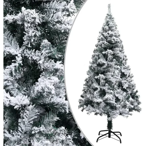 "Weihnachtsbaum mit Schneeflocken 150 cm PVC grün image"