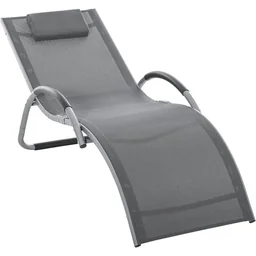 Gartenliegen mit Kissen Sonnenliege Relaxliege ergonomisch Aluminium Texteline D