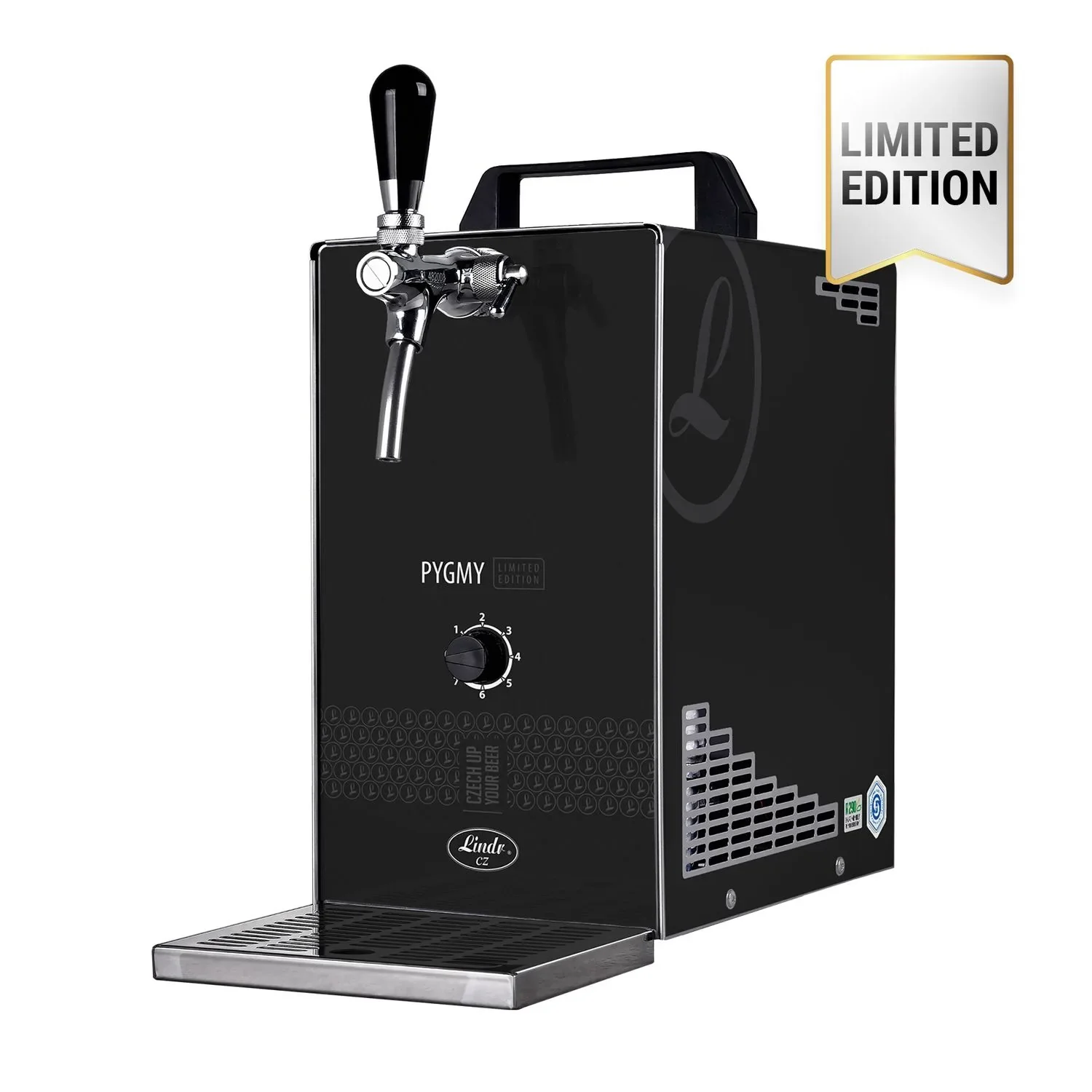 Zapfanlage, Bierzapfanlage PYGMY 25/K LIMITED EDITION mit Membranpumpe, 1-leitig Trockenkühlgerät aus Edelstahl, 35 Liter/h, Green Line