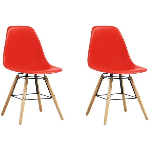 "Esszimmerstühle 2-Sitzer Kunststoff rot image"