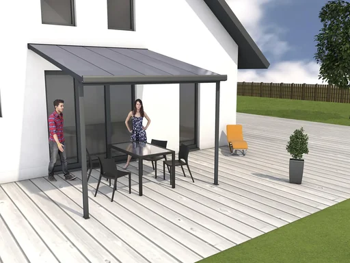 "Terrassendach Bausatz, Farbe anthrazit, 4260 x 3060 mm image"