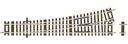 Weiche links Wl15 ohne Antrieb, Länge 230 mm (Standardlänge), Abzweigwinkel 15°