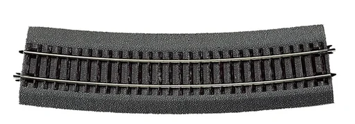 "6 Stück Gebogenes Gleis R9 mit Bettung, Radius 826,4 mm, Bogenwinkel 15° image"