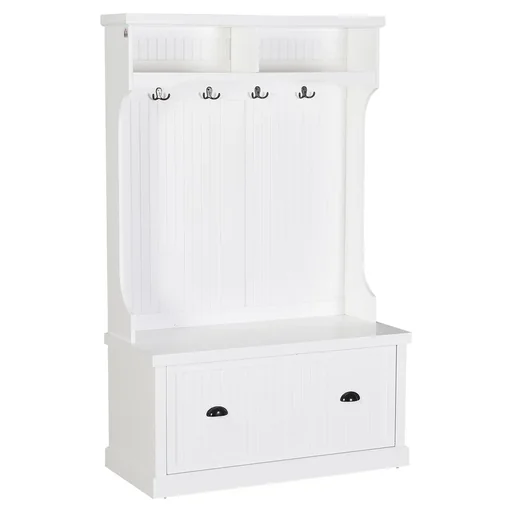 "Garderobe mit Bank, weiß image"