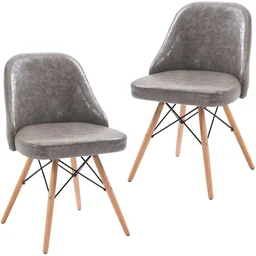 2-piece set of recliner lounge upholstered cocktail chairs PU + Metal 