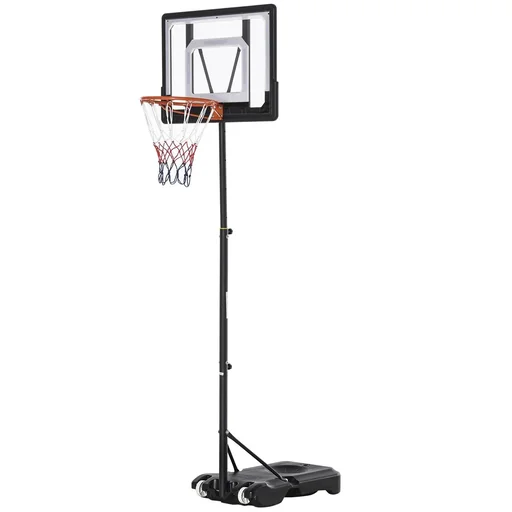 "Basketballständer höhenverstellbar Basketballanlage für Kinder Basketballkorb mit Räder draußen Stahl PVC HDPE Schwarz 8 image"
