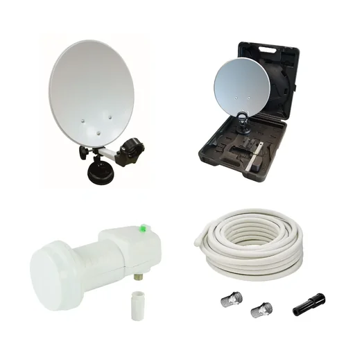 "SAT Camping Set ohne Rec. im Koffer, Saugfuß- und Masthalter image"