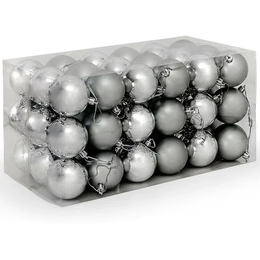 "Weihnachtskugeln - Christbaumschmuck - silber 54 Stk. image"