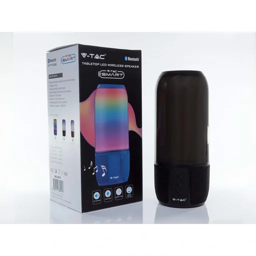 "VT-7456 Bluetooth-Lautsprecher mit RGB-Beleuchtung - 2x 3Watt - schwarz image"