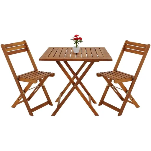 "Balkonset aus Akazienholz 3-teilig. image"