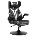 Gaming Stuhl ergonomischer Computerstuhl mit Wippfunktion Drehstuhl höhenverstellbar Stahl Schwarz+Weiß 67 x 75 x 106-11
