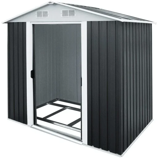 "Gartenhaus anthrazit Metall 210x132x186cm image"
