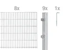 Doppelstabmattenzaun Komplettset, feuerverzinkt, Höhe 140 cm, Länge 16 m