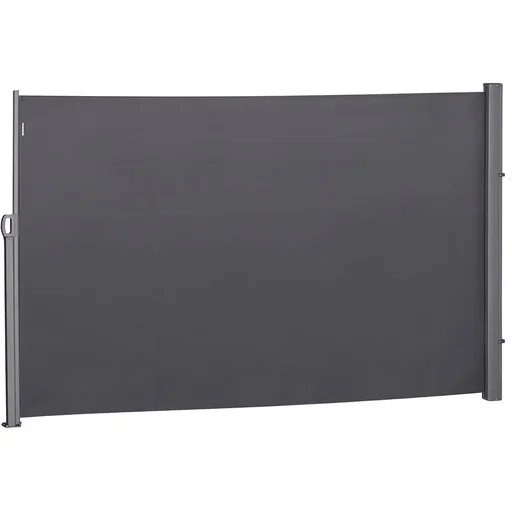 "Seitenmarkise, Sicht- und Sonnenschutz, Seitenrollo, Polyester, Grau, 3 x 2 m image"