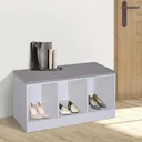 Schuhbank mit Sitzkissen Schuhschrank Schuhregal Lowboard Garderobe Flur Diele