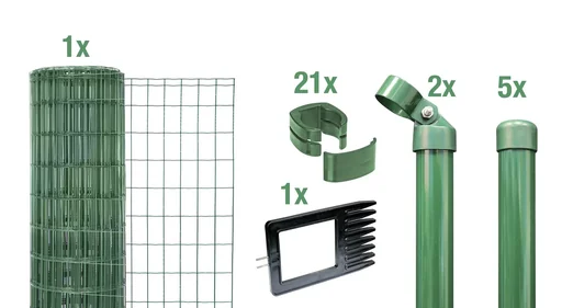 "Fix-Clip Pro als Zaun-Komplettset, zum Einbetonieren, grün, Höhe 122 cm, Länge 10 m image"