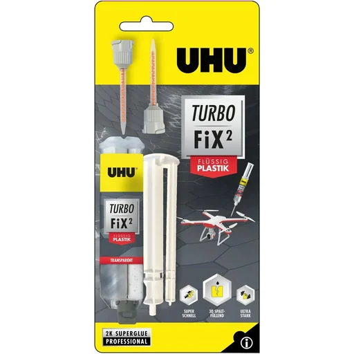 "Uhu Turbo Fix² Flüssigkunststoff 2-Komponenten-Klebstoff 10g image"