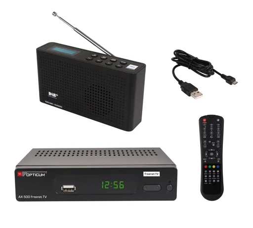 "DAB+ Freenet Set mit Freenet DVB-T2 Full HD Receiver und DAB+ Radio image"
