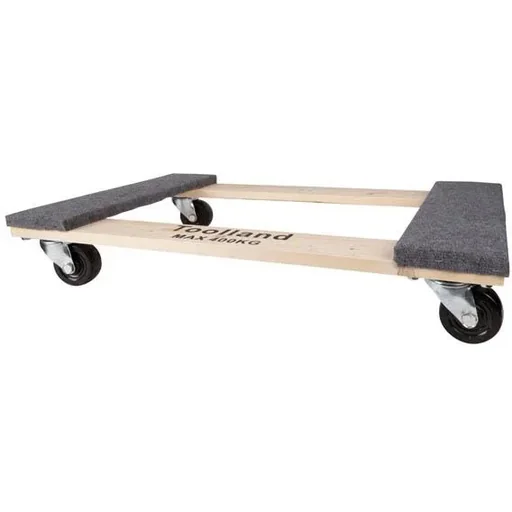 "Schwerlast-Möbelroller mit extra großer Holzplattform 76 x 46 cm, 4 Lenkrollen und Filzschutz, ideal zum Bewegen von Möbeln, Kartons, Pflanzen zu Hause oder bei der Arbeit image"