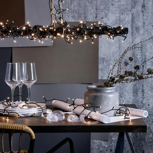 LED Lichterkette für innen und außen, 180 Crispy Ice white LEDs