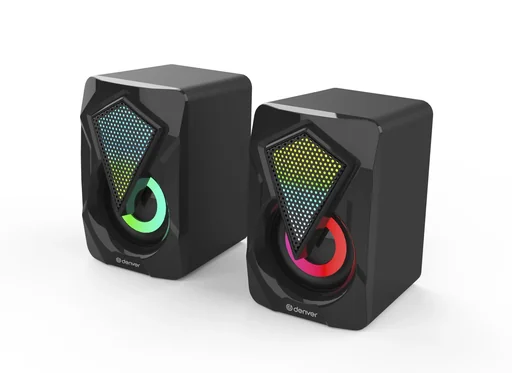 "2.0 Gaming Lautsprecher mit RGB Licht und USB Stromversorgung image"